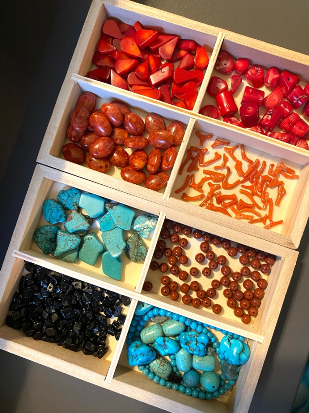Bead Lot Natural Stone Beads & Glass Beads